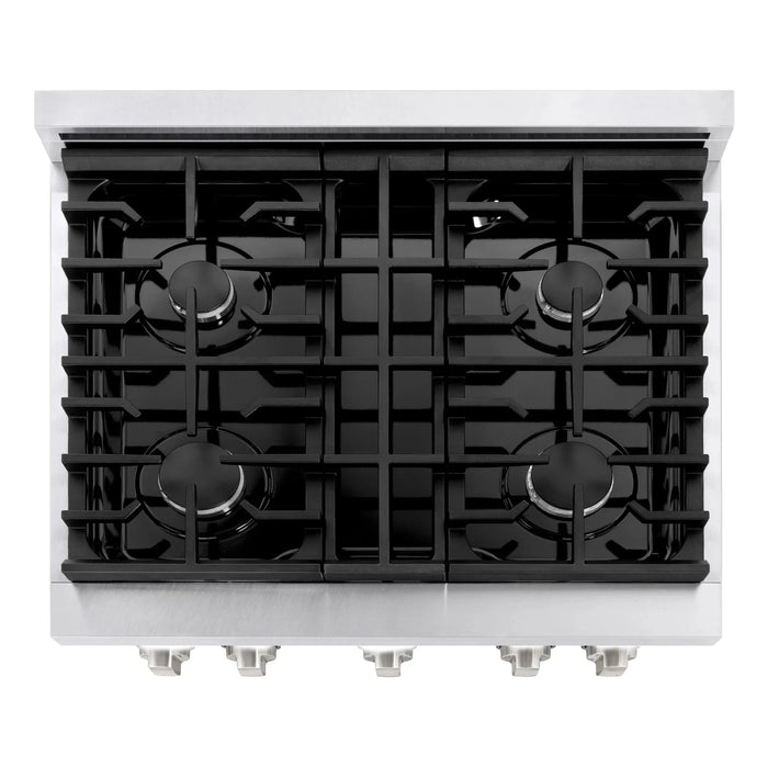 ZLINE 30"Gas Range, Convection Gas Oven, DuraSnow® Black Matte, SGRS-BLM-30