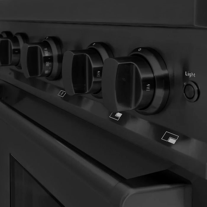 ZLINE 30" Classic Gas Range, Convection Gas Oven Black Stainless Steel Brass Burners, CGRB-BR-30