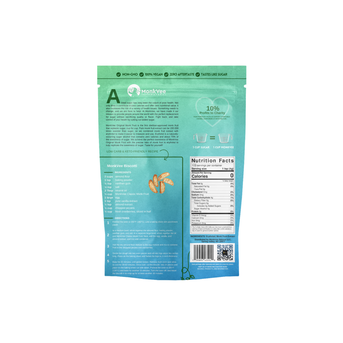 Monk Fruit Sweetener - Original, Natural Sugar Substitute | MonkVee