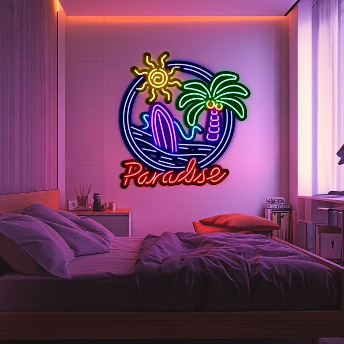 Paradise Metal Neon Wall Art- LN0012