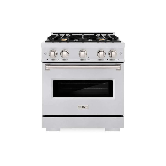 ZLINE 30" Dual Fuel Range, Gas Cooktop, Electric Convection Oven Stainless Steel, CDR-BR-30