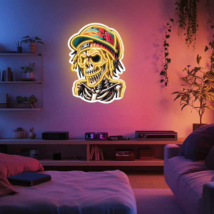 UV Printed Skull Neon Wall Art- LV0032