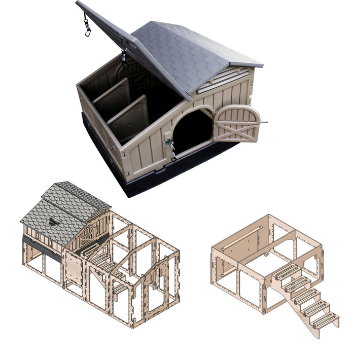 Standard Chicken Coop with Stand and Stairs & Run