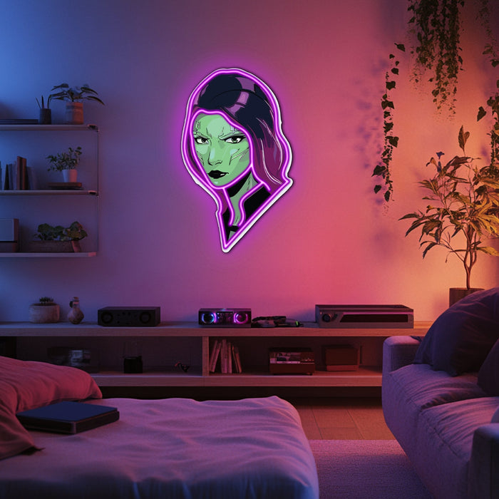 UV Printed Woman Neon Wall Art- LV0042