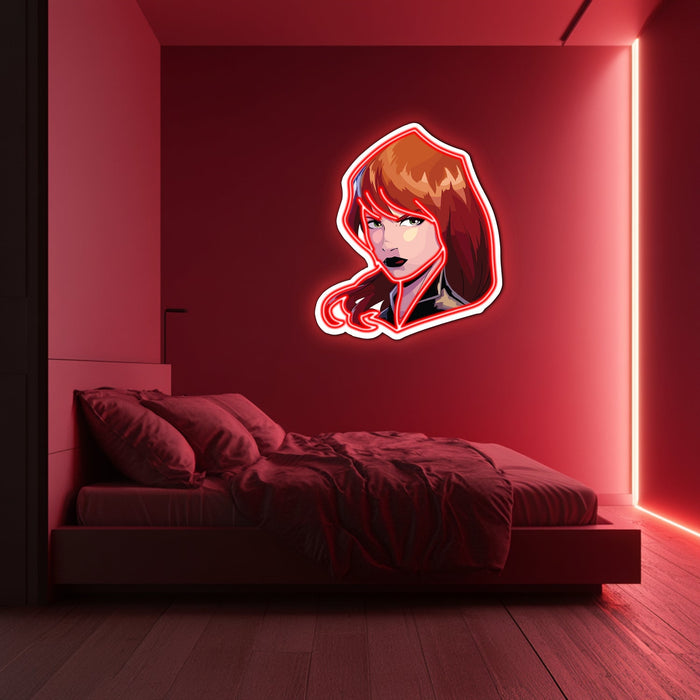 UV Printed Woman Neon Wall Art- LV0043