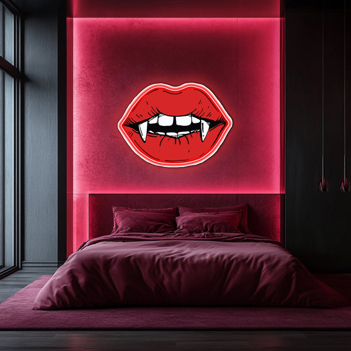 UV Printed Vampire Kiss Neon Wall Art- LV0054