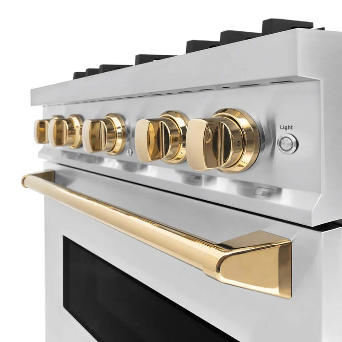 ZLINE 30" Classic Gas Range, Convection Gas Oven Stainless Steel, Gold CGRZ-30-G