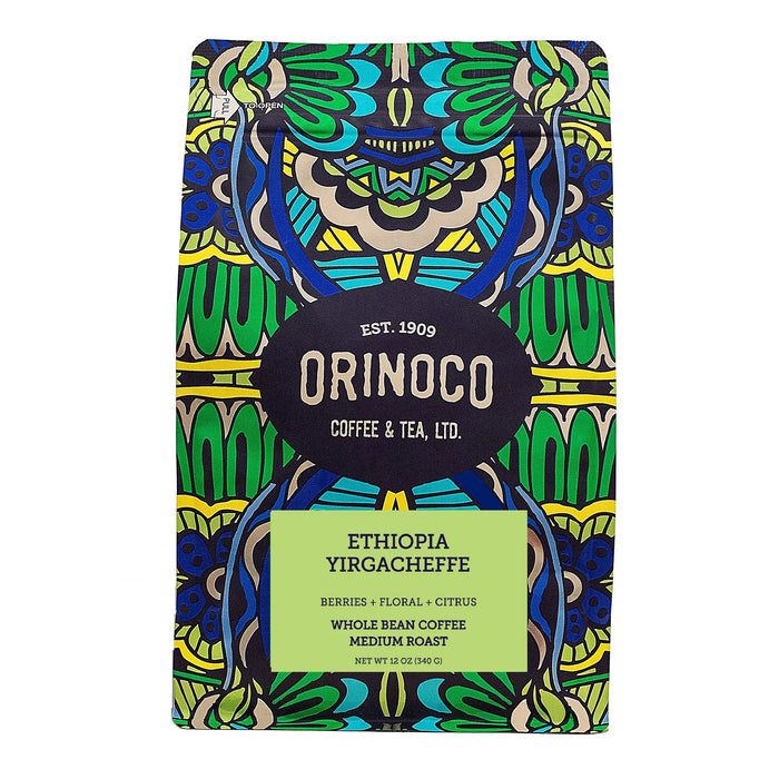 Orinoco Ethiopian Yirga Whole Bean Coffee - Aromatic & Smooth - 12 Oz Pack