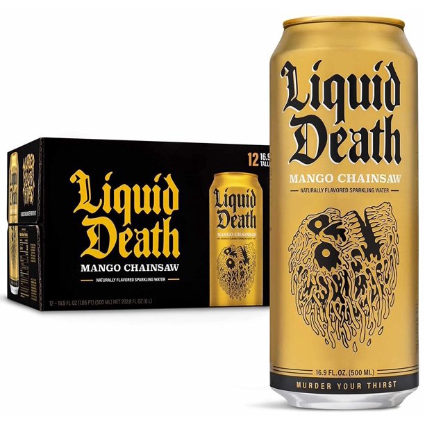 Liquid Death Mountain Water with 100% Mango