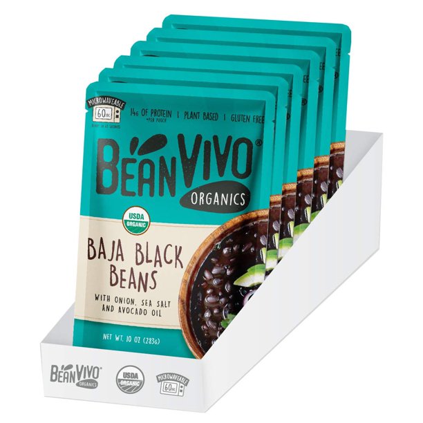 Bean Vivo - Black Bean Baja, Low Sodium, Gluten-Free, 6 x 10 Oz Cans