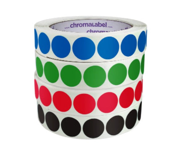 3/4" Permanent Round, Color-Code Dots: 1,000/Roll