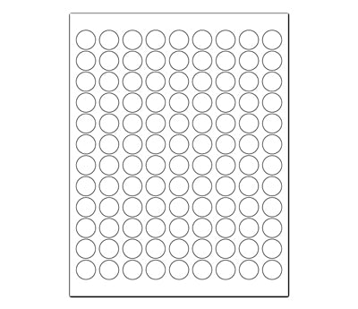3/4" Printable Round Labels: 2,700/Pack
