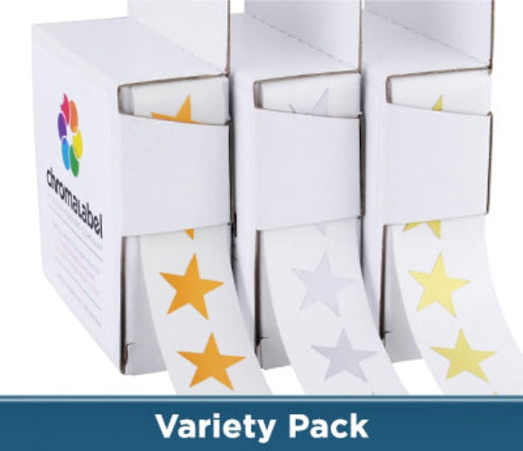 3/4" *STAR* Stickers Kit (Gold, Silver, Bronze): 3,000/Kit