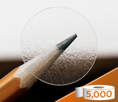 3/4" Crystal Clear Dot Stickers: 5,000/Roll