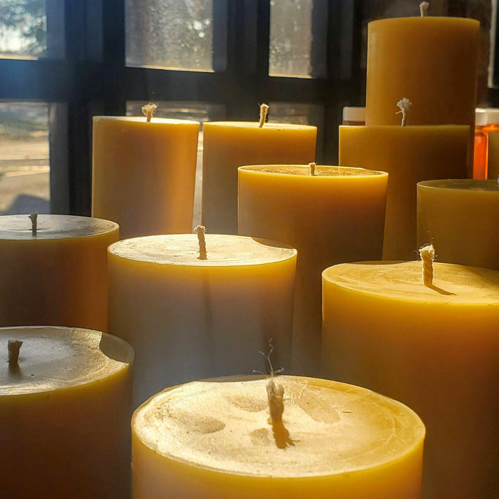 3-Inch Wide Beeswax Pillar Candles