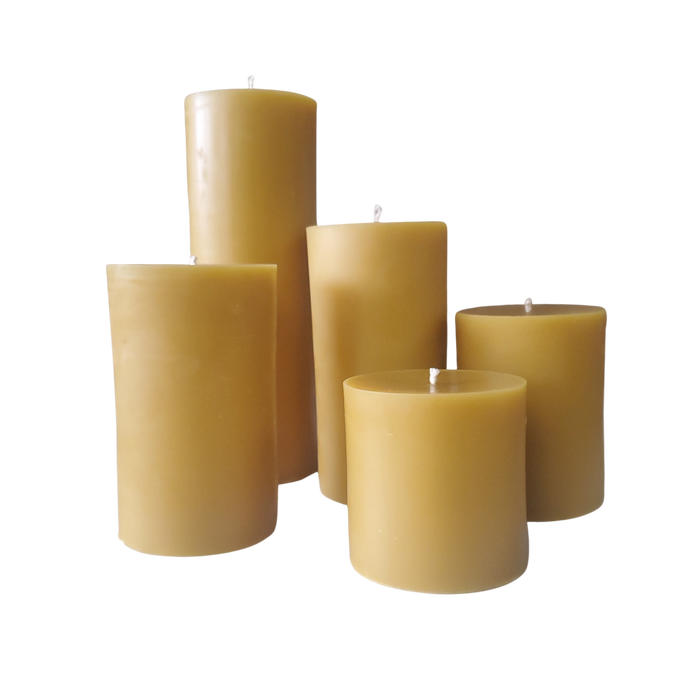 3-Inch Wide Beeswax Pillar Candles