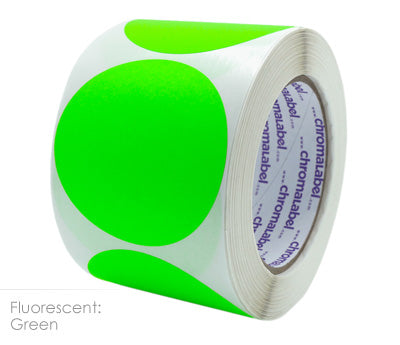 3" Permanent Color-Code Round Circle Inventory Labels: 500/Roll