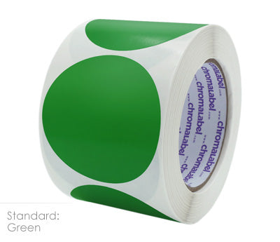 3" Permanent Color-Code Round Circle Inventory Labels: 500/Roll