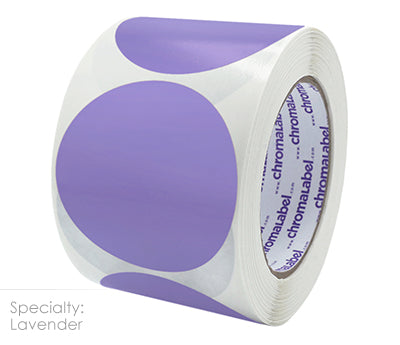 3" Permanent Color-Code Round Circle Inventory Labels: 500/Roll