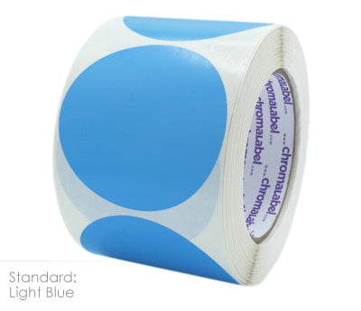 3" Permanent Color-Code Round Circle Inventory Labels: 500/Roll