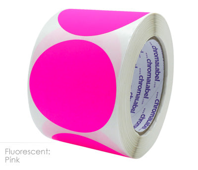 3" Permanent Color-Code Round Circle Inventory Labels: 500/Roll