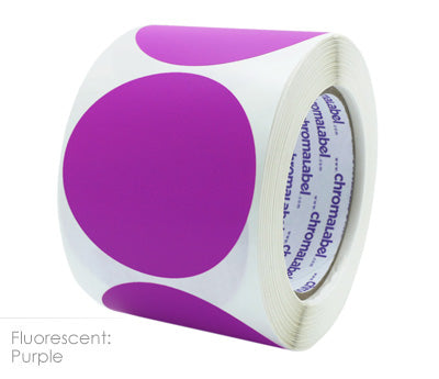 3" Permanent Color-Code Round Circle Inventory Labels: 500/Roll