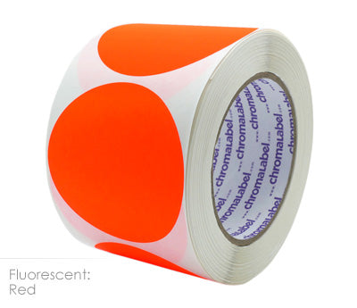 3" Permanent Color-Code Round Circle Inventory Labels: 500/Roll
