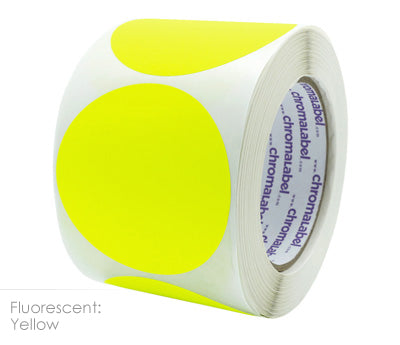 3" Permanent Color-Code Round Circle Inventory Labels: 500/Roll