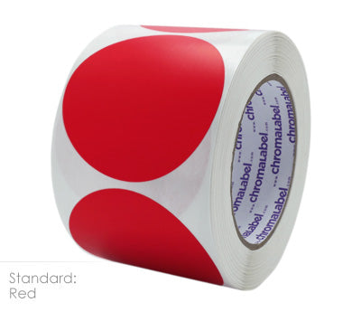 3" Permanent Color-Code Round Circle Inventory Labels: 500/Roll
