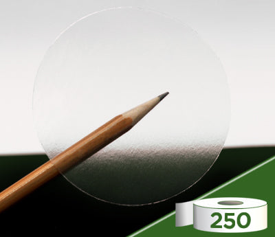 3" Crystal Clear Wafer Seals: 250/Roll