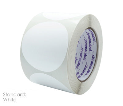 3" Permanent Color-Code Round Circle Inventory Labels: 500/Roll