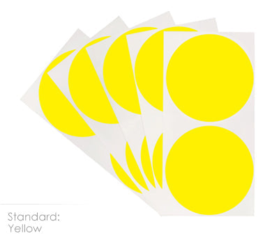 3" Permanent Round, Color-Code Dots: 100/Pack