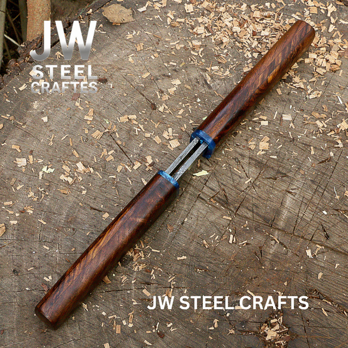 3-Piece Handmade Knife Set — 5-Inch Damascus Utility Blades with Rosewood Handles & Interlocking Scabbard