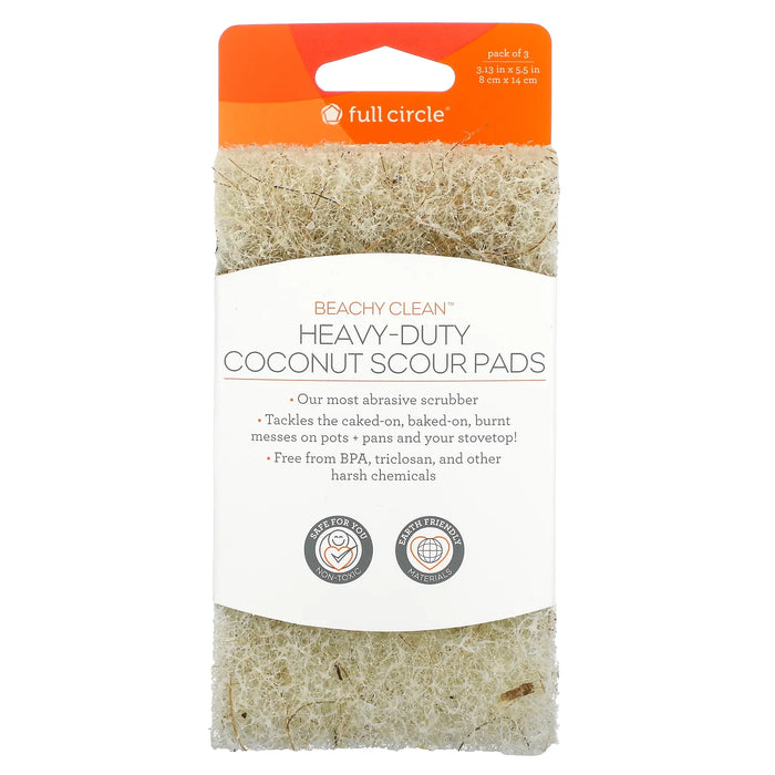 Full Circle Easy Scrub Coconut Scour Pads (Pack of 3) - 1ct