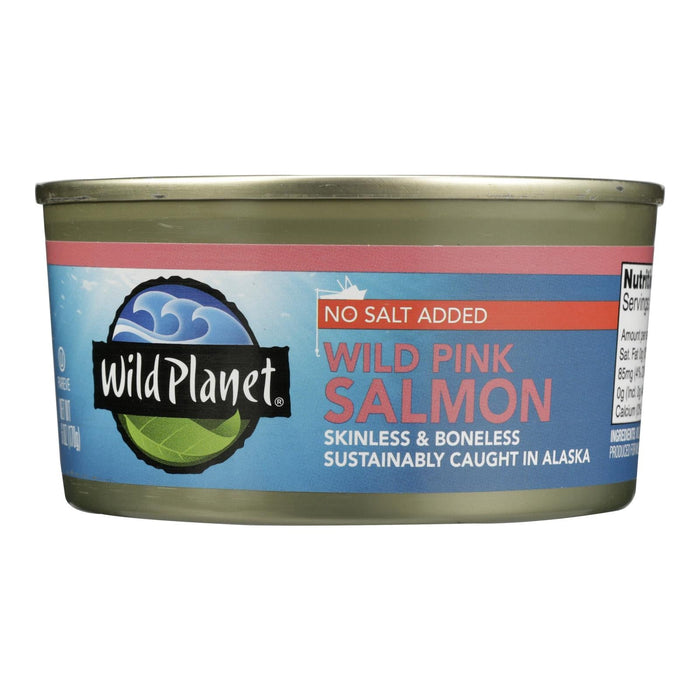 Wild Planet Wild Alaskan Pink Salmon, 6 Oz. No Salt Added (Pack of 12)