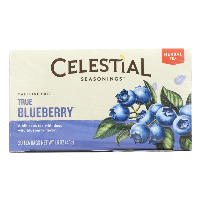 Celestial Seasonings True Blueberry Herbal Tea, Caffeine-Free - 20 Tea Bags (Pack of 6)