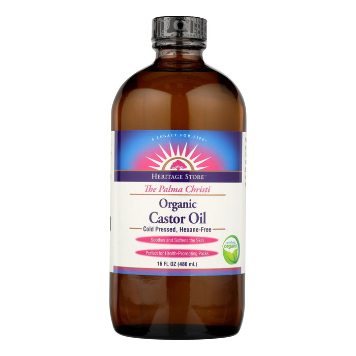Heritage Store Organic Hexane-Free Castor Oil (16 Fl Oz)