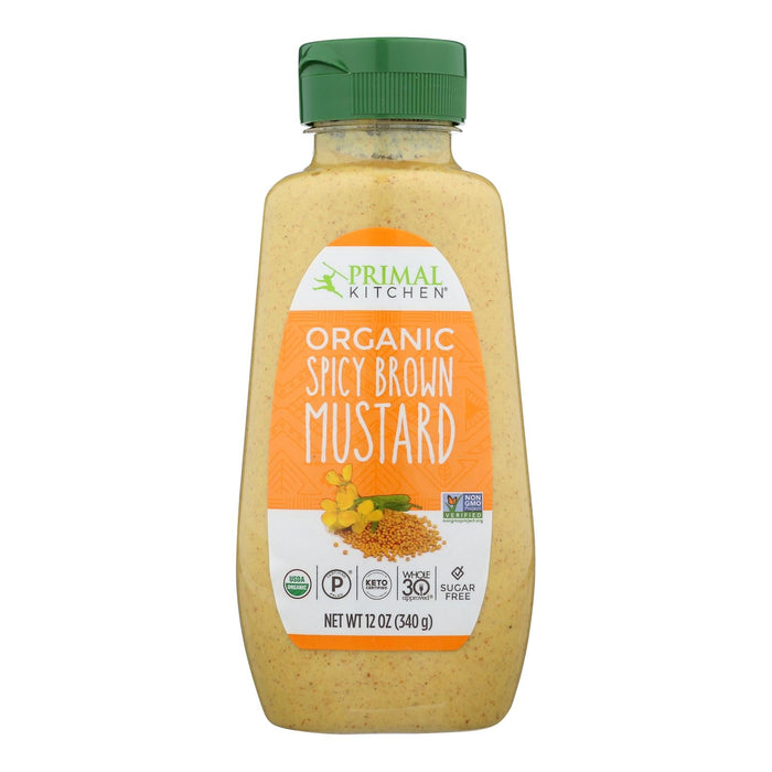 Primal Kitchen Organic Spicy Brown Mustard (Pack of 6 - 12 Oz.)