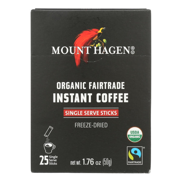 Fairtrade Organic Mount Hagen Instant Coffee Sticks - 25 Single Servings, 1.76 oz