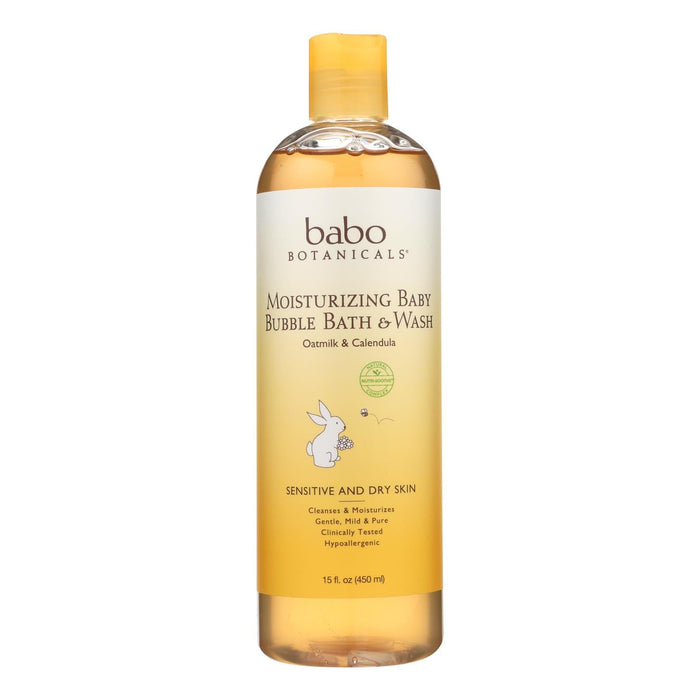 Babo Botanicals Moisturizing Oatmeal Baby Bubble Bath & Wash, 15 Oz