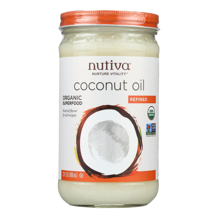 Nutiva Refined Organic Coconut Oil, 23 Fl Oz (Pack of 6)