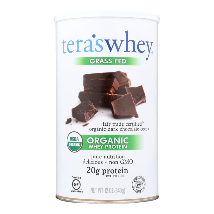 Teras Whey Organic Fair Trade Certified Dark Chocolate Cocoa Whey Protein Powder, 12 Oz.