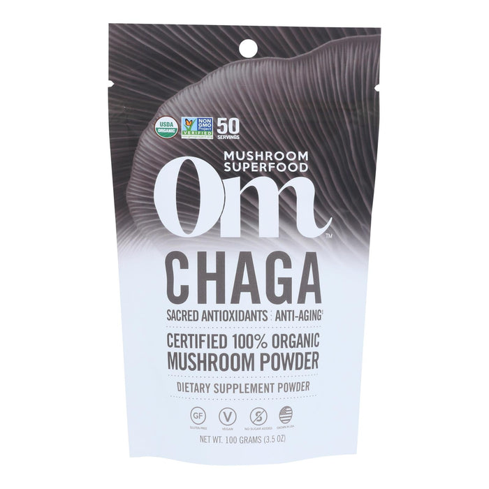 Om Mushroom Superfood Chaga Organic Mushroom Powder, 3.5 Ounce