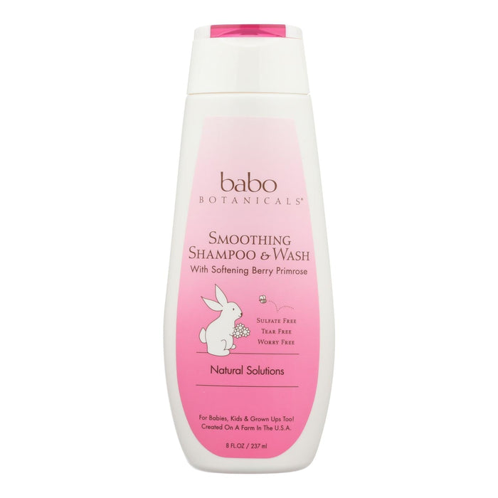 Babo Botanicals Smooth Detangling Berry Primrose Shampoo, 8 Fl Oz