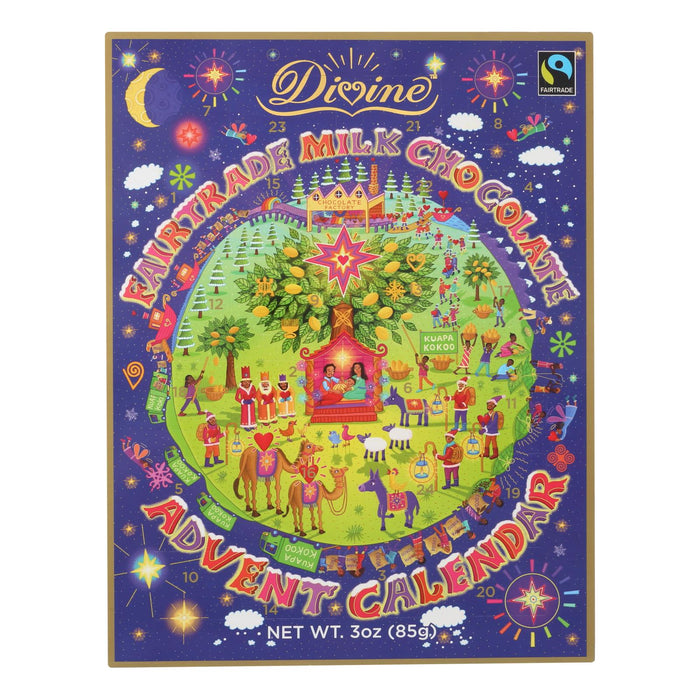 Divine Advent Calendar - Fair Trade Milk Chocolate (Pack of 24) - 3 Oz.