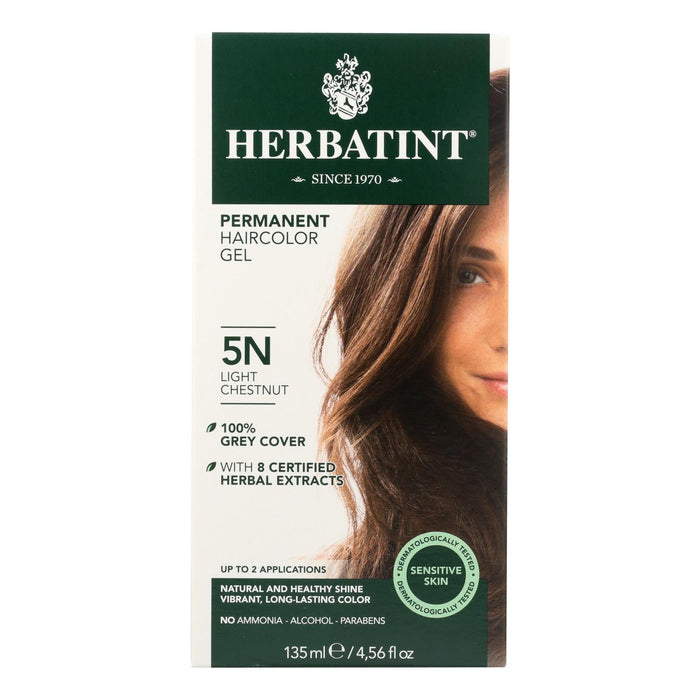 Herbatint Permanent Herbal Hair Colour Gel - 5N Light Chestnut (135 ml)