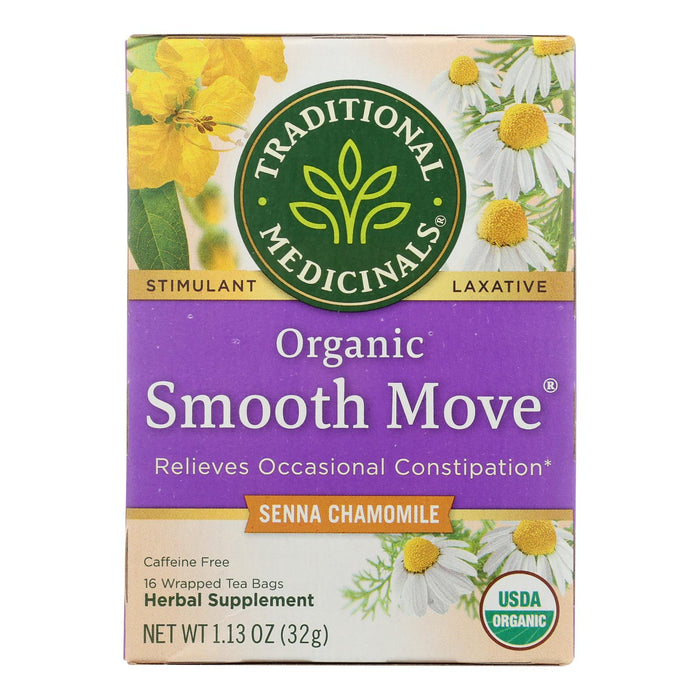 Traditional Medicinals Organic Smooth Move Chamomile Herbal Tea (6 Pack - 16 Tea Bags)