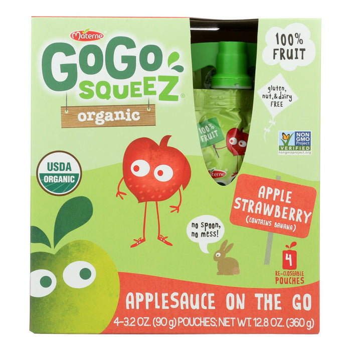 Gogo Squeez Apple Strawberry Applesauce 3.2 Oz. Pack of 12