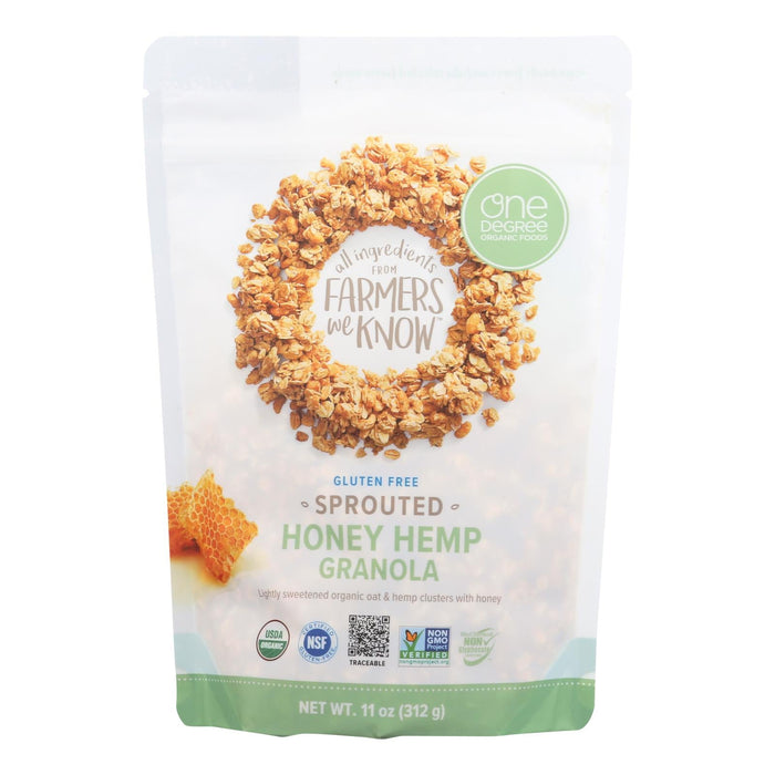 One Degree Organic Foods Sprouted Oat Hemp Granola - Honey (Pack of 6 - 11 Oz.)