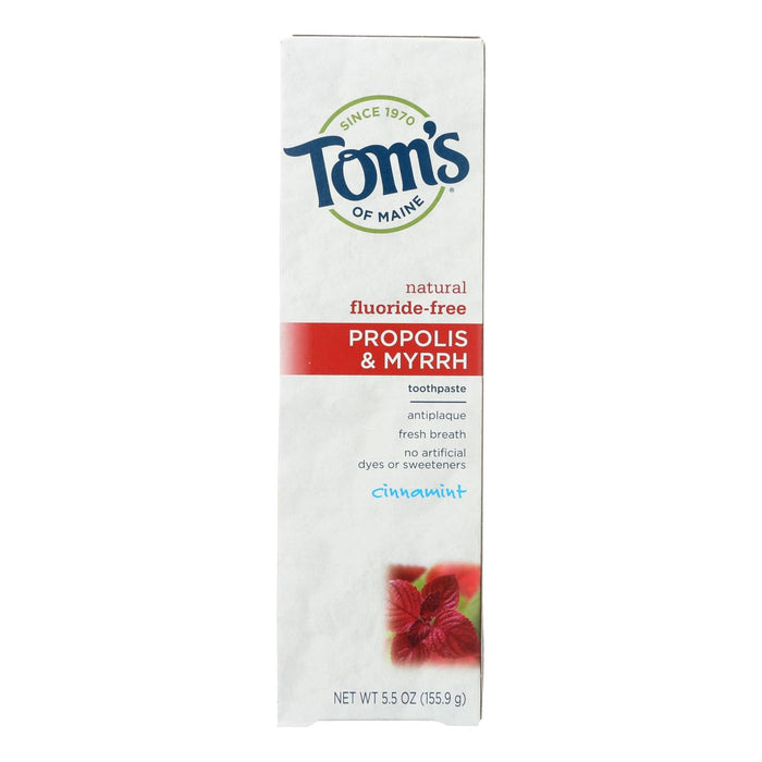 Tom's of Maine Propolis and Myrrh Antibacterial Toothpaste, Cinnamon Flavor, 5.5 Oz (Pack of 6)